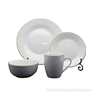 16 -stcs keramische servies set met kleurenlijn